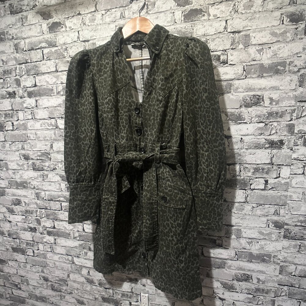 EUC Marissa Webb Mera Animal Print Cotton Canvas Jacket Womens Size 6 - Picture 2 of 15